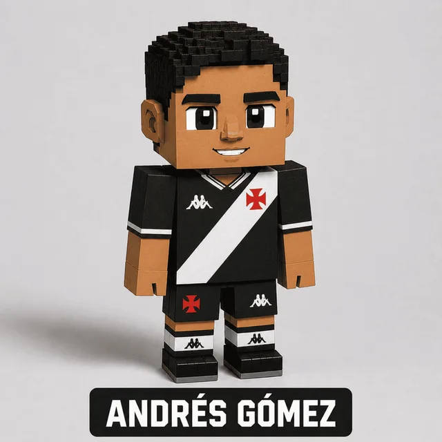 Boneco de jogador de futebol em estilo voxel para imprimir e montar